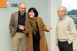 Presentación de la obra "Desconexión", de Carlos Barceló, donada a la Facultad de Económicas. Facultad de Ciencias Económicas y Empresariales. Marzo de 2020