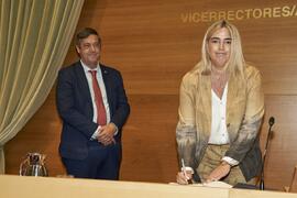 Toma de posesión de Esther Rando Burgos como nueva asesora en materia de Transparencia, Calidad Normativa y Procedimiento Electrónico de la Universidad de Málaga. Edificio del Rectorado. Abril de 2024