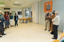 Presentación de la obra "Desconexión", de Carlos Barceló, donada a la Facultad de Económicas. Facultad de Ciencias Económicas y Empresariales. Marzo de 2020