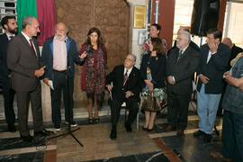 Intervención de Eduardo Martín Toval en la inauguración de la placa conmemorativa de la Casa Natal de Eugenio Chicano. Málaga. Octubre de 2017