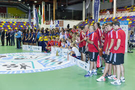 Equipos ganadores. Acto de clausura y entrega de medallas. 14º Campeonato del Mundo Universitario de Fútbol Sala 2014 (FUTSAL). Antequera. Julio de 2014