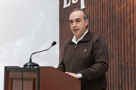 Salvador Peláez en la graduación de los alumnos del CIE de la Universidad de Málaga. Centro Internacional de Español. Febrero de 2015