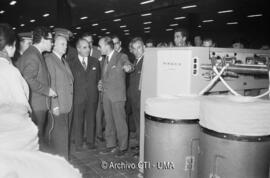 Visita de autoridades con motivo de la inauguración oficial de lndustrias Textiles del Guadalhorce, INTELHORCE. Málaga. Febrero de 1963