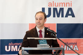Pedro Farias en el nombramiento de Antonio Vázquez como Alumno de Honor de la Universidad de Málaga. Foro Alumni UMA. Marzo 2014