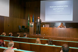 Ponencia de Antonio Esteva sobre periodismo deportivo. Curso "Información y Comunicación". Cursos de Verano de la Universidad de Málaga. Ronda. Julio de 2018