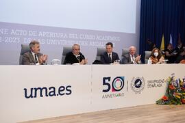Mesa presidencial. Solemne Acto de Apertura del Curso Académico 2022/2023 de las Universidades Andaluzas. Escuela Técnica Superior de Ingeniería Informática y Telecomunicaciones. Septiembre de 2022