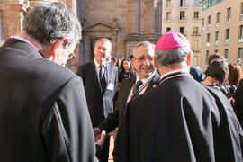 José Ángel Narváez. Acto de la Hermandad de los Estudiantes en la Catedral. Plaza del Obispo, Málaga. Marzo de 2018
