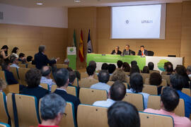 Reunión con el ministro de Ciencia, Innovación y Universidades, en el edificio The Green Ray. Campus de Teatinos. Junio de 2018