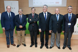 Foto de grupo tras el XVI Encuentro de rectores del Grupo Tordesillas. Edificio The Green Ray. Octubre de 2015