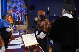 Investidura de Andrea Goldsmith como doctora "Honoris Causa" por la Escuela Técnica Superior de Ingeniería de Telecomunicación de la Universidad de Málaga. Paraninfo. Octubre de 2024