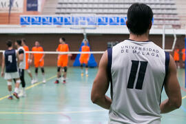 Partido masculino Universidad de Málaga - Universidad de Vigo. Campeonato de España Universitario de Voleibol. Complejo Polideportivo Universitario. Abril de 2018