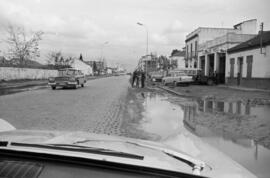 Málaga. Carretera de Cádiz vista desde un automóvil. Enero de 1963