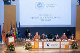 José Ángel Narváez en la Apertura del Curso Académico 2016/2017 de la Universidad de Málaga. Salón de actos de la Escuela de Ingenierías Industriales. Septiembre de 2016