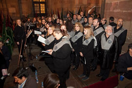 Coro en el desfile procesional de la Hermandad de los Estudiantes. Málaga. Abril de 2014