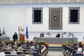 Investidura como Doctor "Honoris Causa" de Antonio Soler por la Facultad de Filosofía y Letras de la Universidad de Málaga. Paraninfo. Junio de 2016
