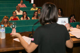 Conferencia de Pilar Casado "Radio, deporte y mujer" del curso "Información y Comunicación". Cursos de Verano de la Universidad de Málaga. Ronda. Julio de 2018