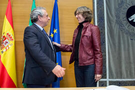 Toma de Posesión de Ana María Cruz Martín como nueva profesora titular del Departamento de Ingeniería de Sistemas y Automática de la Universidad de Málaga. Edificio del Rectorado. Febrero de 2018