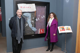 Eugenio José Luque y Macarena Parrado. Inauguración de la exposición "Economistas en el arte". Museo de Nerja. Enero de 2017