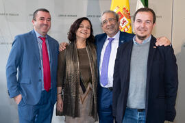 Foto de grupo. Toma de posesión de D. José Ángel Narváez Bueno como Rector de la Universidad de Málaga. Palacio de San Telmo, Sevilla. Enero de 2020