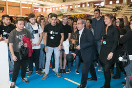 José Ángel Narváez visita los estands de las Jornadas de Puertas Abiertas de la Universidad de Málaga. Complejo Polideportivo Universitario. Marzo de 2017