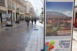 Exposición "La Universidad de Málaga del Siglo XXI". Calle Larios. Enero de 2017
