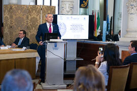 Intervención de Julio Andrade. Presentación del Centro Internacional de Autoridades y Líderes. Ayuntamiento de Málaga. Julio de 2018