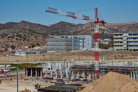 Obras de la nueva Facultad de Turismo. Campus de Teatinos. Febrero de 2022