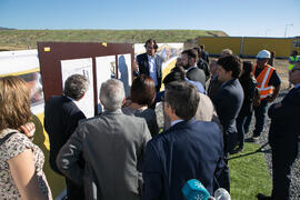 Intervención del arquitecto Eduardo Pérez Gómez. Colocación de la primera piedra de la nueva Facultad de Psicología. Campus de Teatinos. Noviembre de 2017