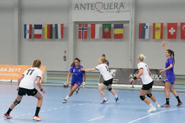 Partido Universidad de Aveiro - Universidad Ovidius de Constanta. Categoría femenina. Campeonato Europeo Universitario de Balonmano. Antequera. Julio de 2017