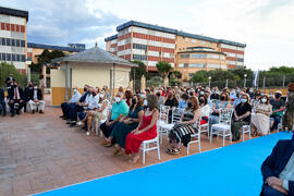 Asistentes al acto de Homenaje al personal jubilado o que cumple 25 años de servicio en la Universidad de Málaga. Jardín Botánico. Septiembre de 2021