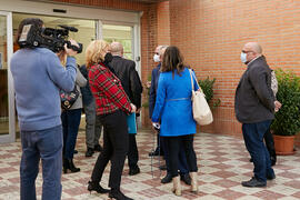 Momentos previos a la visita de la Ministra de Economía Nadia Calviño a la Universidad de Málaga. Facultad de Ciencias Económicas y Empresariales. Enero de 2022