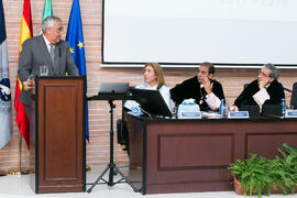 Intervención de Antonio Ramírez de Arellano en la Apertura del Curso Académico 2017/2018 de la Universidad de Málaga. Salón de actos de la Facultad de Turismo. Septiembre de 2017