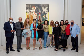 Foto de grupo. Visita a la exposición "Eugenio Chicano Siempre". Museo de Málaga. Junio de 2021