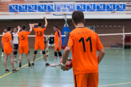 Partido masculino Universidad de Málaga - Universidad de Vigo. Campeonato de España Universitario de Voleibol. Complejo Polideportivo Universitario. Abril de 2018