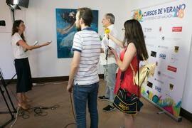 Entrevista a Javier Aroca en photocall. Curso "Un siglo de la Asamblea de Ronda". Cursos de Verano de la Universidad de Málaga. Ronda. Julio de 2018