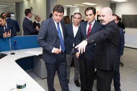 Visita de José Antonio Nieto, Secretario de Estado de Seguridad, a Aeorum. Edificio de Institutos Universitarios. Febrero de 2017