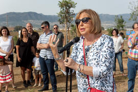 Adelaida de la Calle en la presentación de los nuevos árboles del Bosque del Conocimiento. Campus de Teatinos. Mayo 2015
