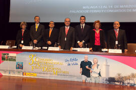 Mesa presidencial del Acto de Inauguración. 3º Congreso Internacional de Actividad Físico-Deportiva para Mayores de la Universidad de Málaga. Palacio de Ferias y Congresos de Málaga. Marzo de 2009