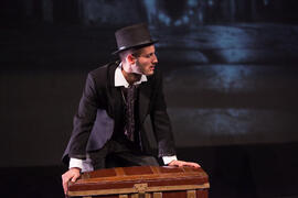 Edgar Caro. Ensayos para la Gala Inaugural de la XXIV edición de Fancine de la Universidad de Málaga. Teatro Cervantes. Noviembre de 2014