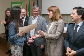 Entrega de premios de la X Olimpiada de Economía. XI Jornadas Andaluzas de Enseñanza de Economía. Facultad de Ciencias Económicas y Empresariales. Febrero de 2018