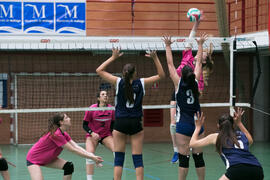 Partido femenino Universidad de Málaga - Universidad de A Coruña. Campeonato de España Universitario de Voleibol. Complejo Polideportivo Universitario. Abril de 2018