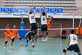 Partido masculino Universidad de Málaga - Universidad de Vigo. Campeonato de España Universitario de Voleibol. Complejo Polideportivo Universitario. Abril de 2018