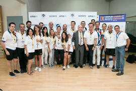 Foto de grupo tras la ceremonia de inauguración del Campeonato Europeo Universitario de Balonmano. Antequera. Julio de 2017