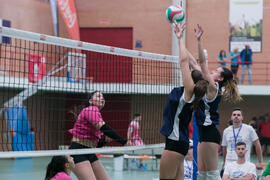 Partido femenino Universidad de Málaga - Universidad de A Coruña. Campeonato de España Universitario de Voleibol. Complejo Polideportivo Universitario. Abril de 2018
