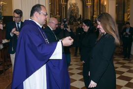 Entrega de medallas de la Cofradía de los Estudiantes. Misa de Lunes Santo. Iglesia de San Agustín. Marzo de 2018