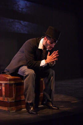 Edgar Caro. Ensayos para la Gala Inaugural de la XXIV edición de Fancine de la Universidad de Málaga. Teatro Cervantes. Noviembre de 2014