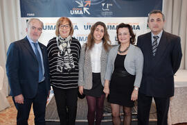 Foto de grupo tras el nombramiento de D. Juan José Sánchez Luque como Alumno de Honor de la Universidad de Málaga. AC Málaga Palacio. Febrero de 2015