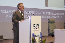 Miguel Porras Fernández. Solemne Acto de Apertura del Curso Académico 2022/2023 de las Universidades Andaluzas. Escuela Técnica Superior de Ingeniería Informática y Telecomunicaciones. Septiembre de 2022