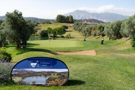 Golfistas en el campo. Campeonato Europeo de Golf Universitario en Antequera Golf. Antequera. Junio de 2019