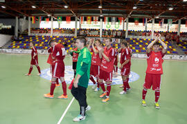 Jugadores de Bielorrusia. Partido Brasil contra Bielorrusia. 14º Campeonato del Mundo Universitario de Fútbol Sala 2014 (FUTSAL). Antequera. Julio de 2014